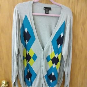 Lane Bryant Argyle Cardigan sz. 26/28